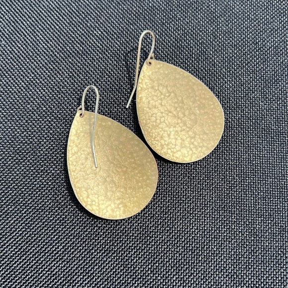 Gold Tone Drop Earrings - Picture 2 of 4